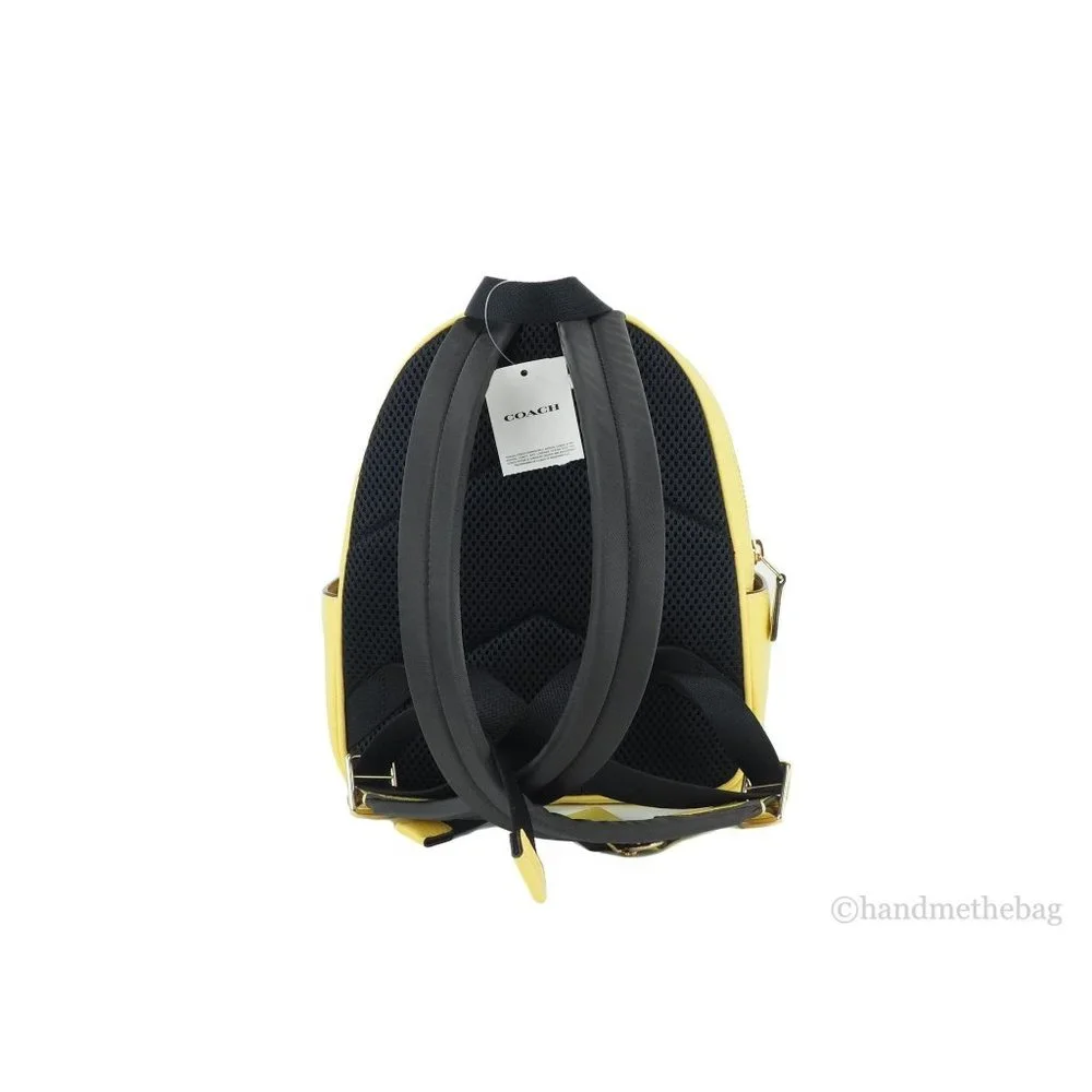 NWT Coach Mini Court Backpack Retro Yellow Pebbled Leather Shoulder Bag NEW - Picture 9 of 11